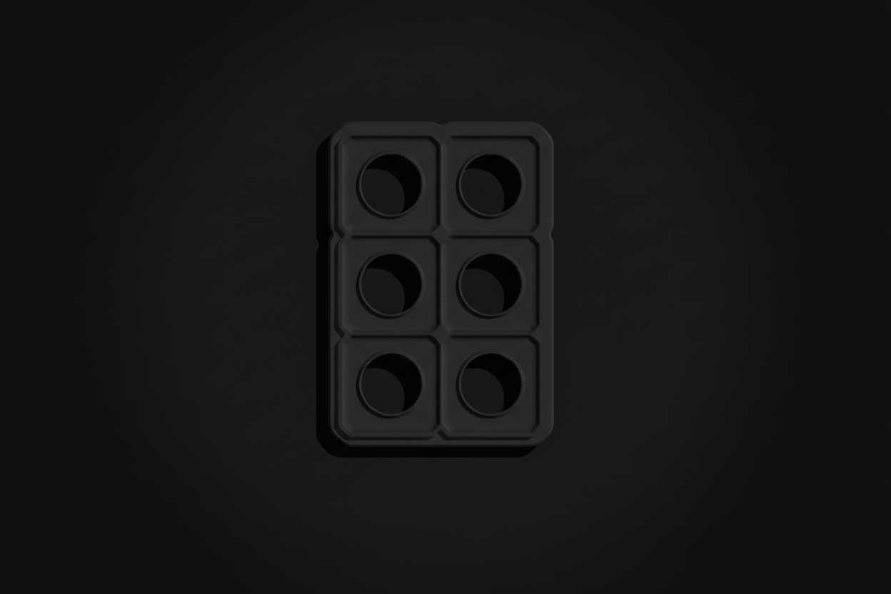 BASE — widok z góry, puste sloty